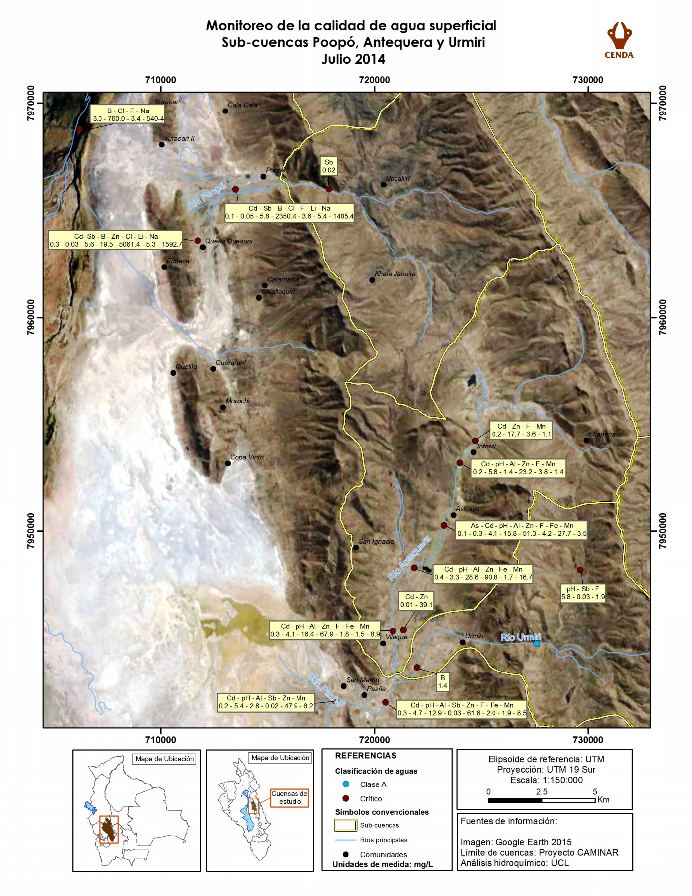 aym mapa monitoreo calidad agua