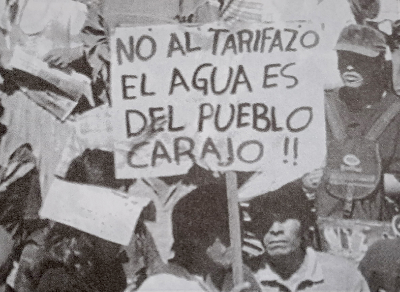Autogestion guerra del agua pancarta