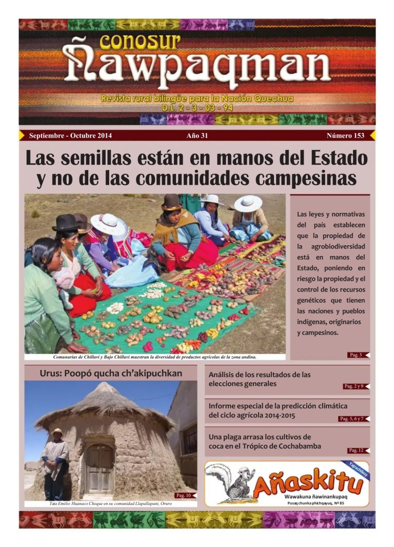 Revista rural bilingüe Conosur Ñawpaqman 153