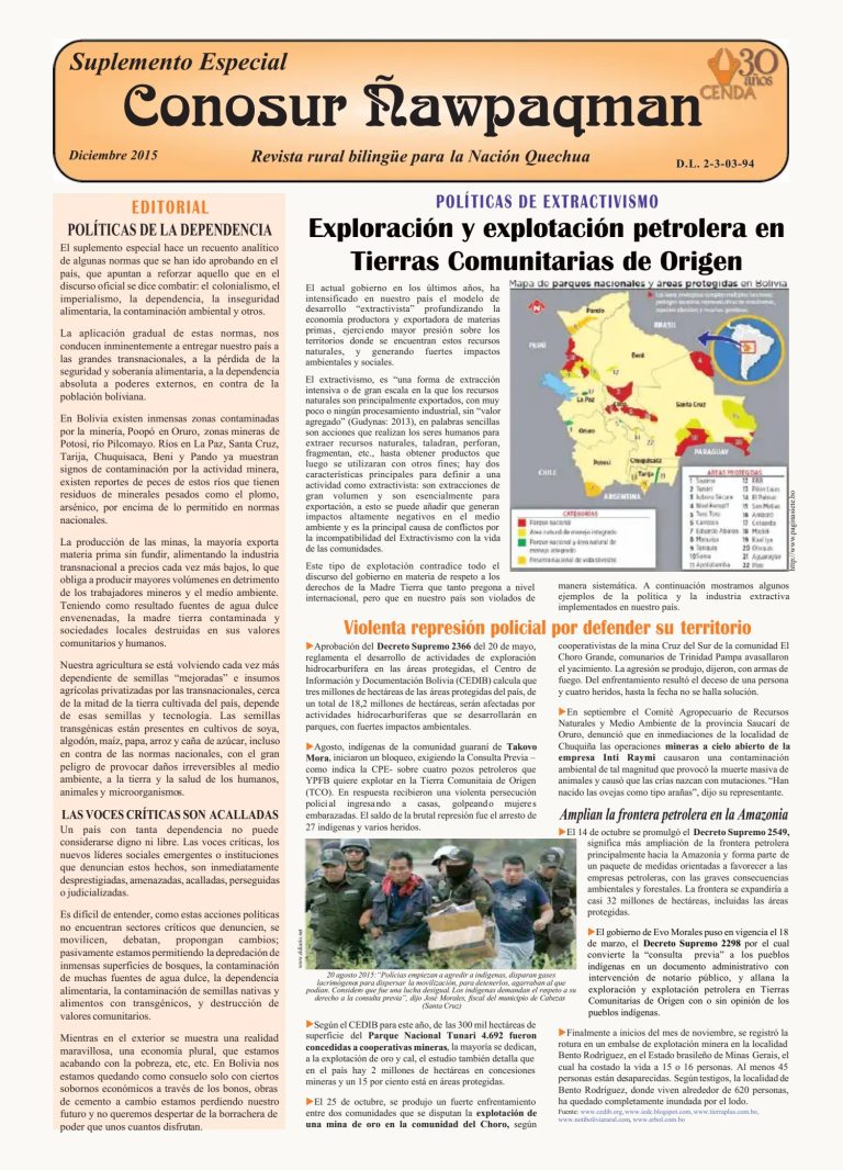 Anuario 2015: Economía, agropecuaria, libertad de prensa, organización