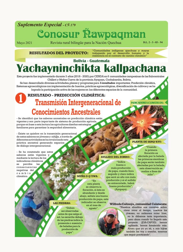 «Yachayninchikta kallpachana», Resultados en AGROECOLOGÍA del Proyecto JOA, Bolivia-Guatemala (PDF)