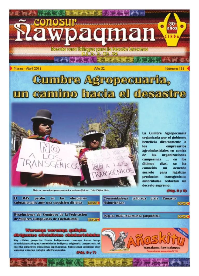 Revista rural bilingüe Conosur Ñawpaqman 155