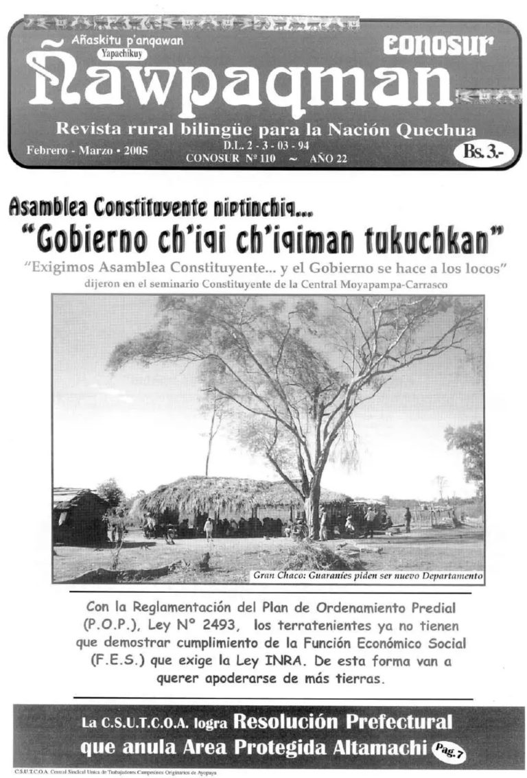 Revista rural bilingüe Conosur Ñawpaqman 110