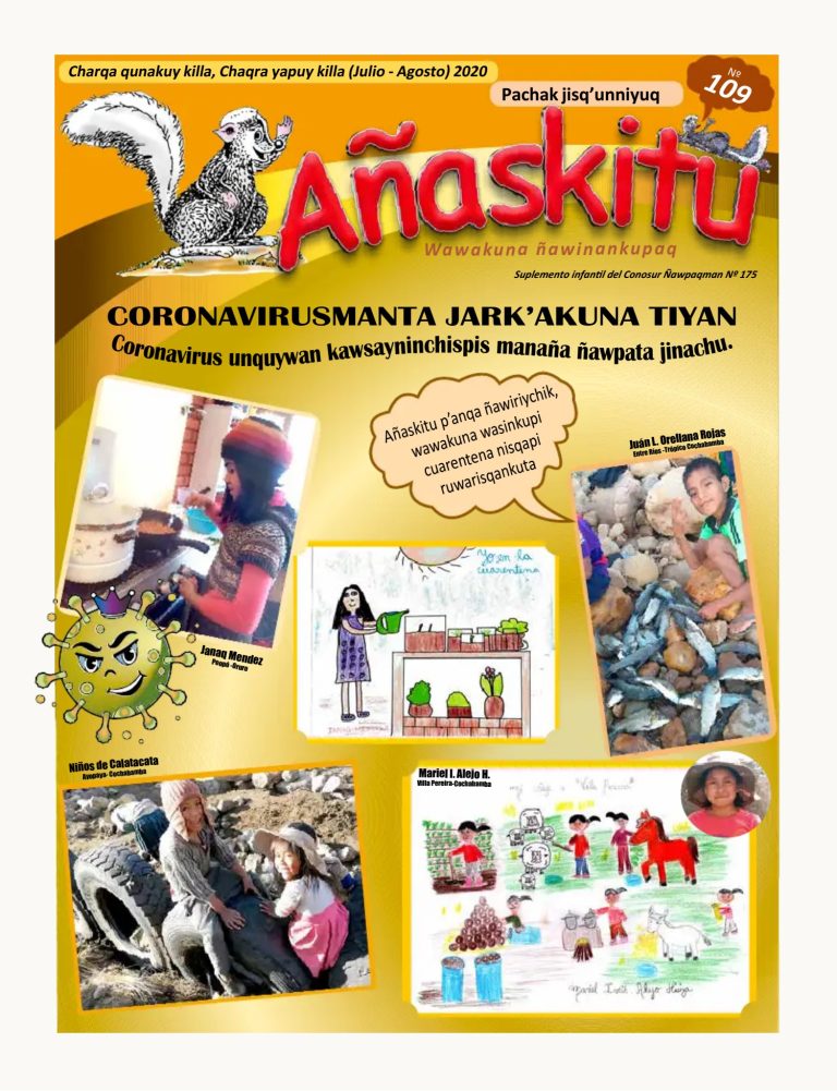 SUPLEMENTO INFANTIL, AÑASKITU No. 109: CORONAVIRUSMANTA JARK’AKUNA TIYAN