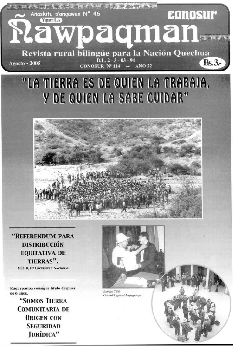 Revista rural bilingüe Conosur Ñawpaqman 114
