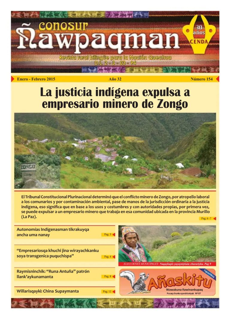 Revista rural bilingüe Conosur Ñawpaqman 154