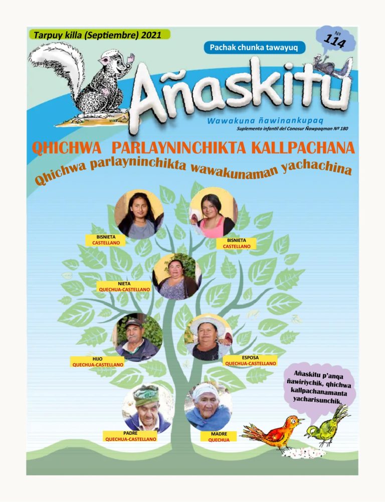 Suplemento infantil Añaskitu No. 114: QHICHWA PARLAYNINCHIKTA KALLPACHANA
