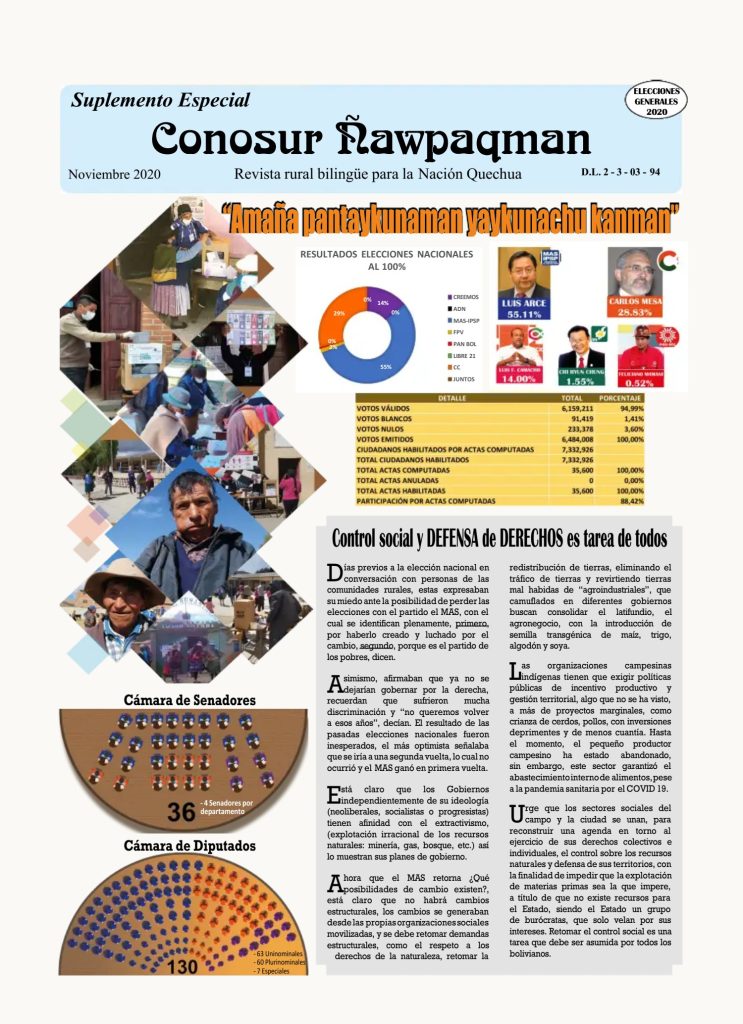 Elecciones Generales 2020: «AMAÑA PANTAYKUNA KANMANCHU» (pdf)