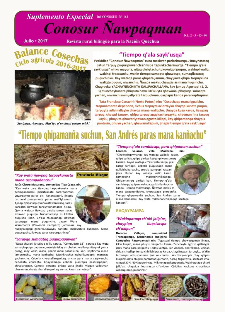Balance Cosechas ciclo 2015-2016