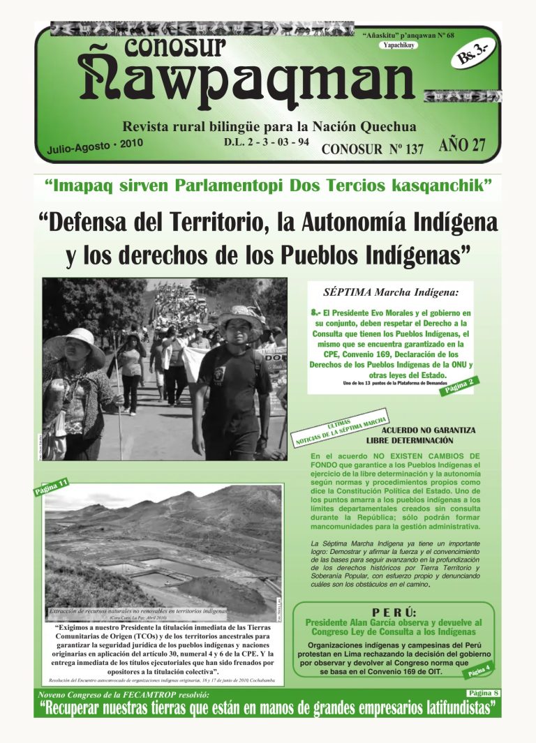 Revista rural bilingüe Conosur Ñawpaqman 137