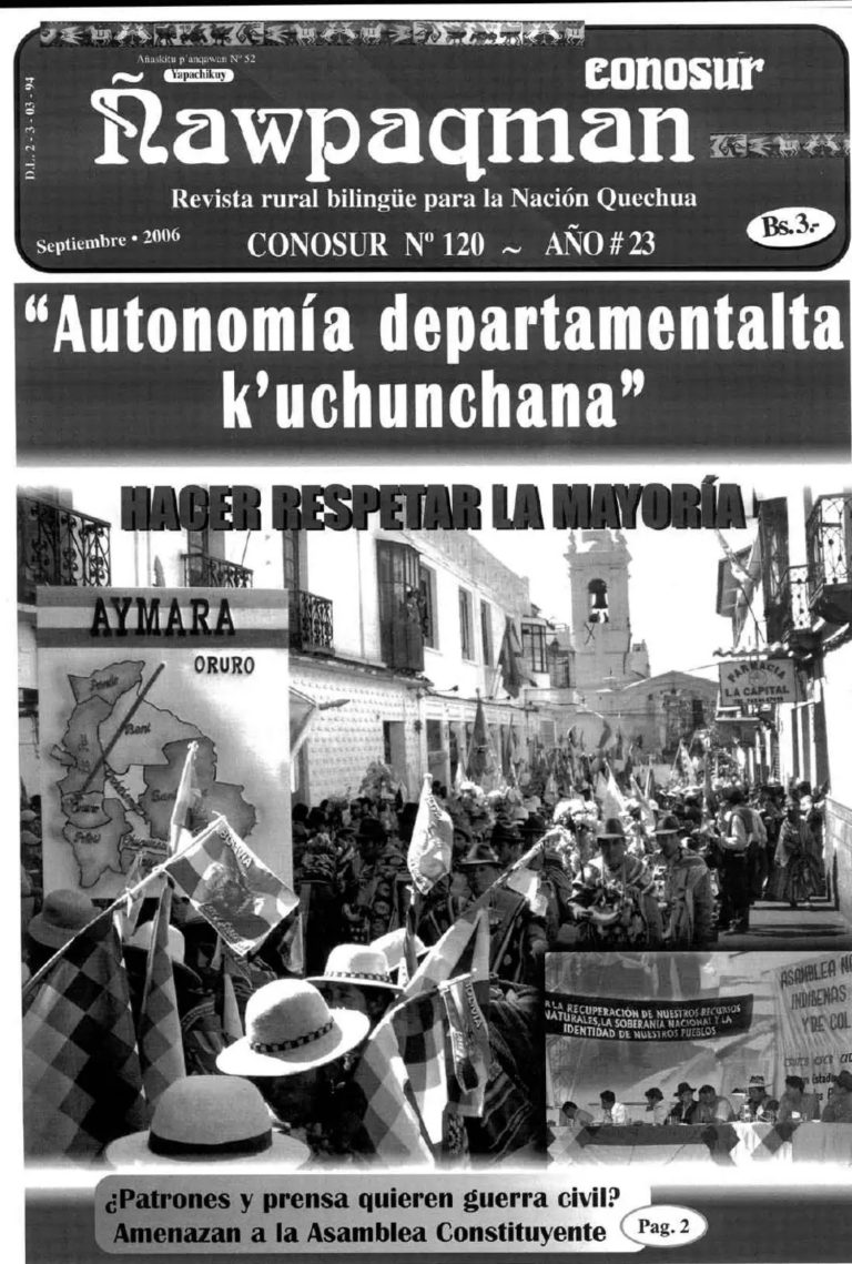 Revista rural bilingüe Conosur Ñawpaqman 120