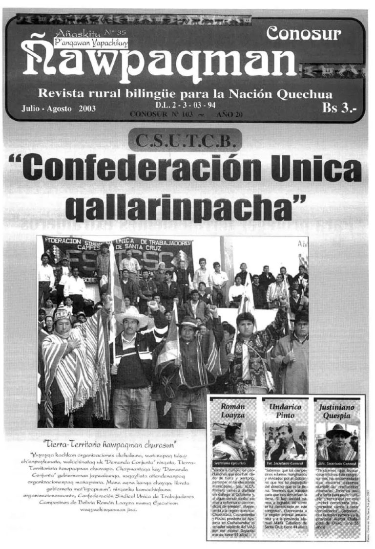 Revista rural bilingüe Conosur Ñawpaqman 103