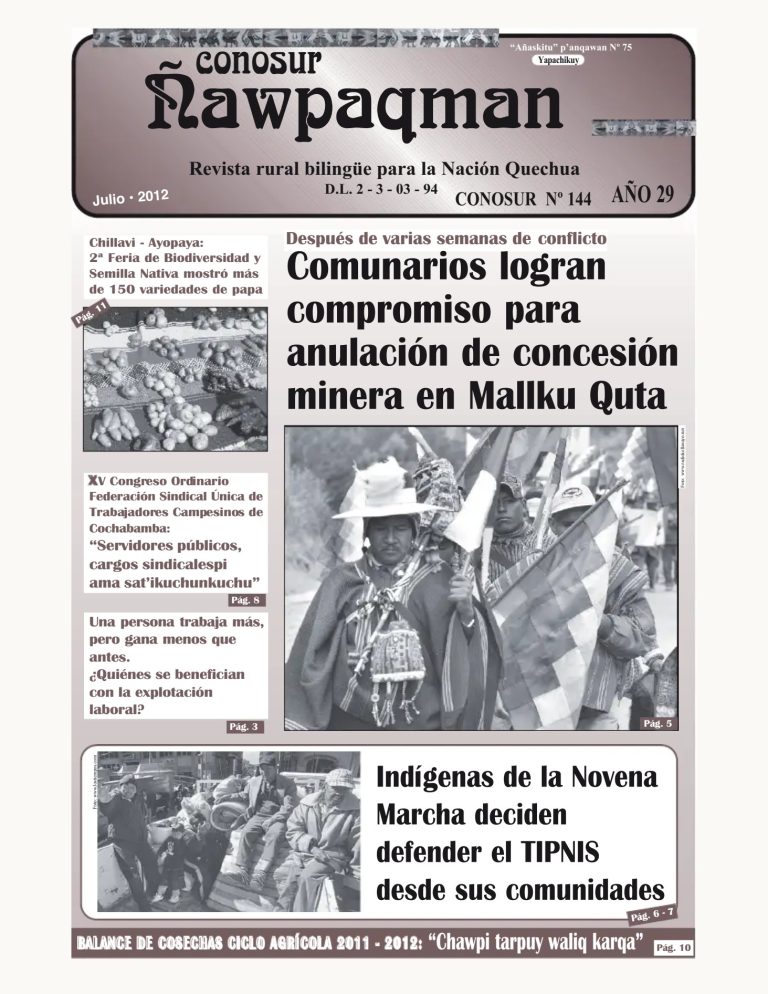Revista rural bilingüe Conosur Ñawpaqman 144