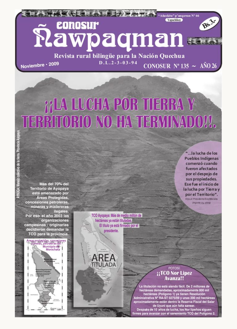 Revista rural bilingüe Conosur Ñawpaqman 135
