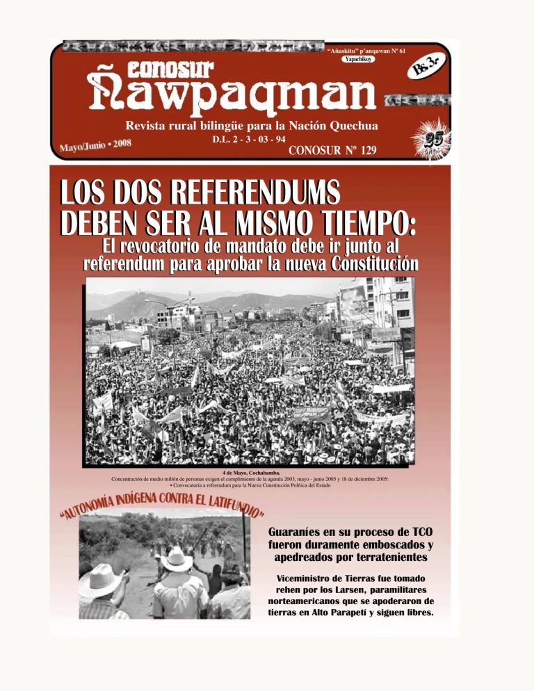 Revista rural bilingüe Conosur Ñawpaqman 129