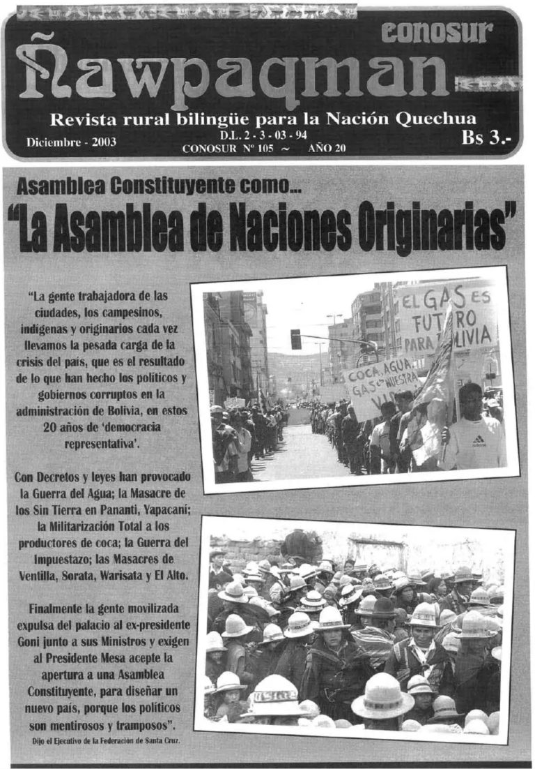 Revista rural bilingüe Conosur Ñawpaqman 105